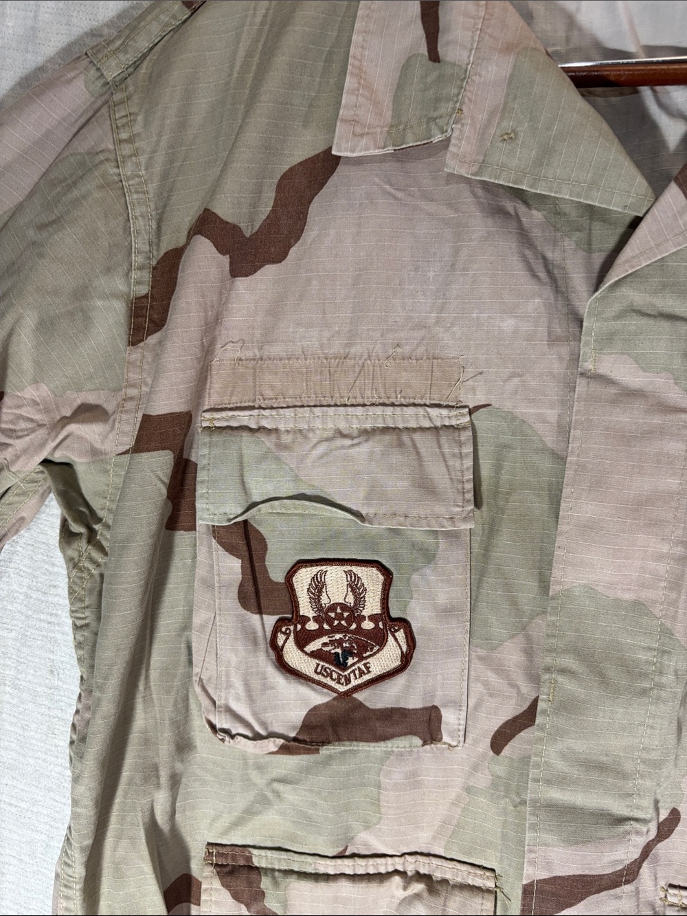 Vintage USAF 3 Color Desert Camo DCU Jacket XL Regular USCENTAF Patched - Picture 5 of 11